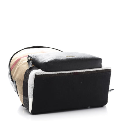 Burberry Mega Check Calfskin Abbeydale Simple Backpack Black Camel 3 of 8