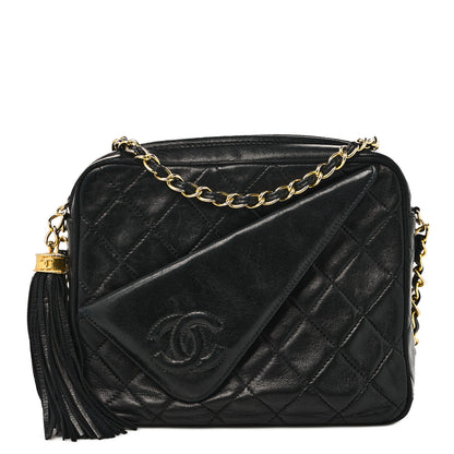Chanel Lambskin Quilted CC Tassel Camera Case Black 1 of 14