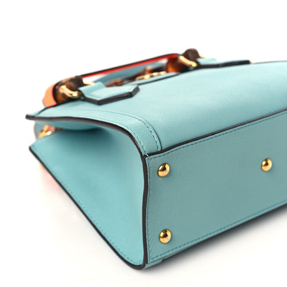 Gucci Wonka Grain Calfskin Mini Diana Tote Bag Dusty Azure Orange Fluo 8 of 9