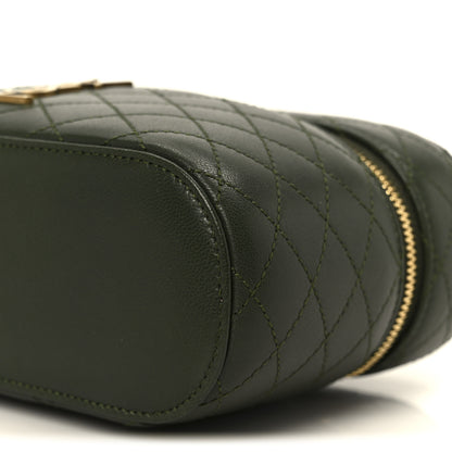 Saint Laurent Lambskin Quilted Mini Gaby Vanity Case Olive Wood 10 of 10