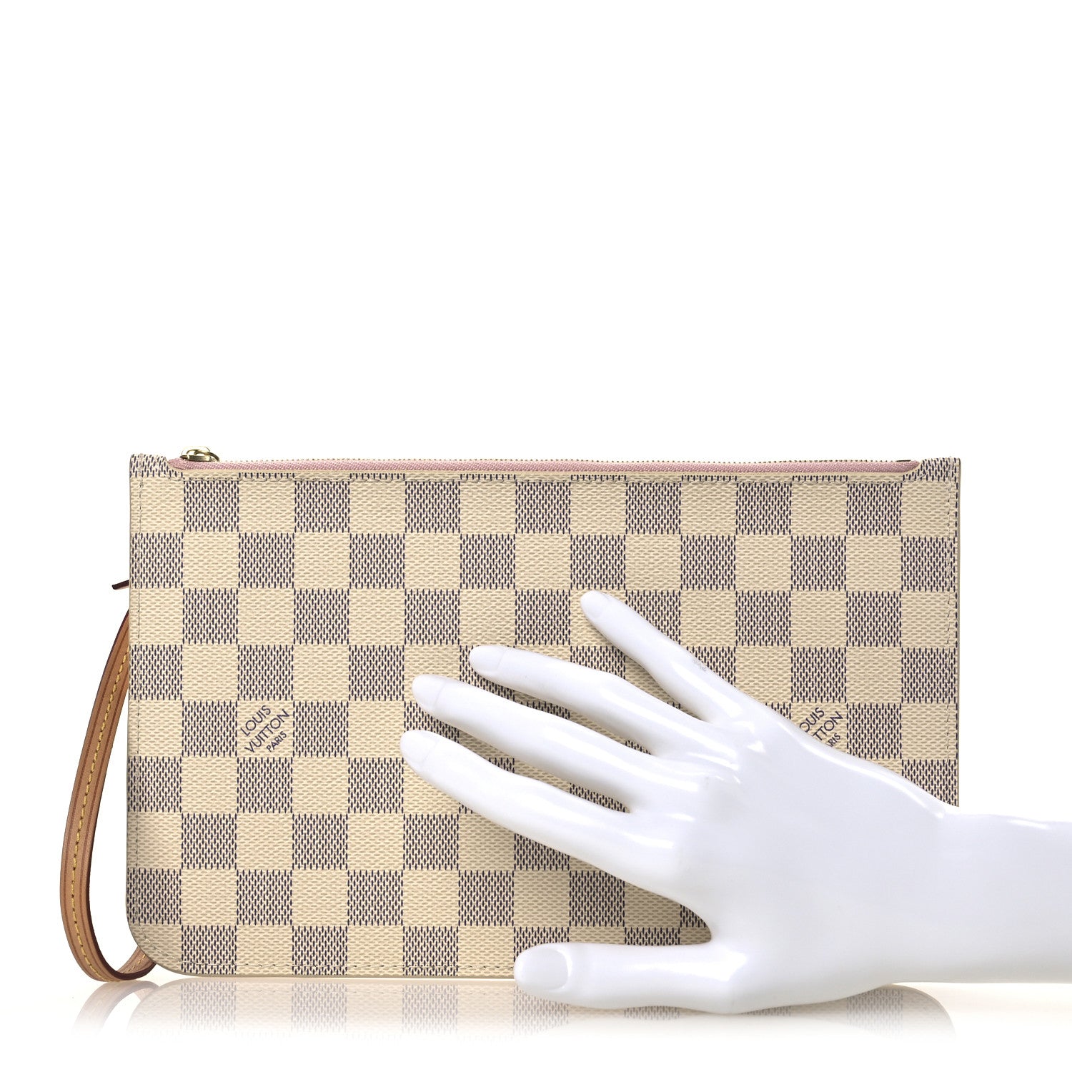 Louis Vuitton Damier Azur Neverfull MM GM Pochette Rose Ballerine 2 of 6