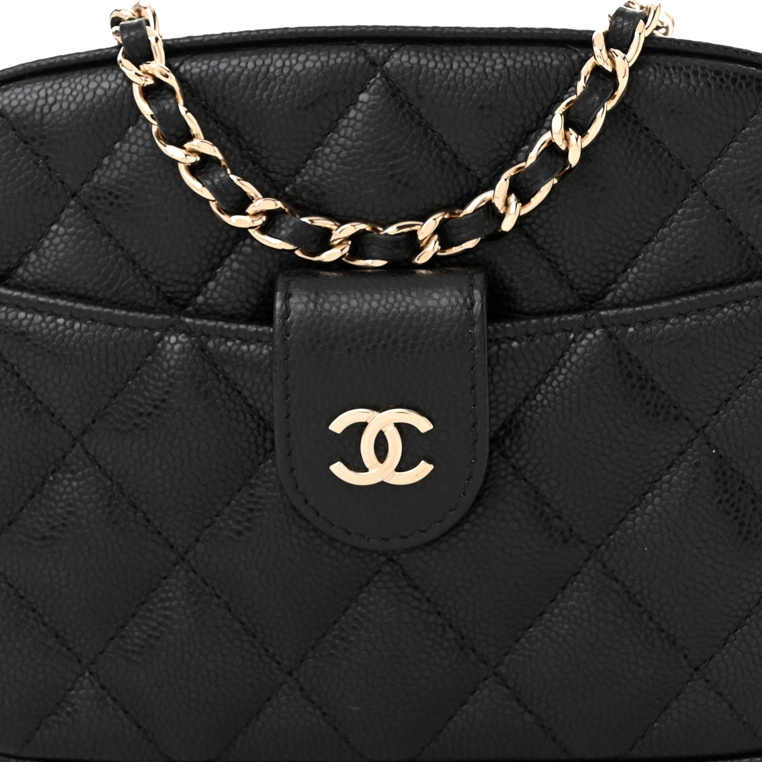 Chanel Caviar Quilted Chain Camera Bag Black 8 of 10