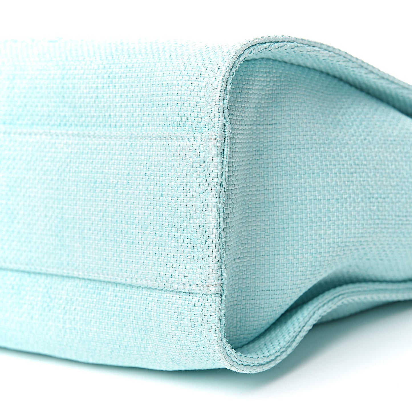 Woven Straw Raffia Small Deauville Tote Turquoise