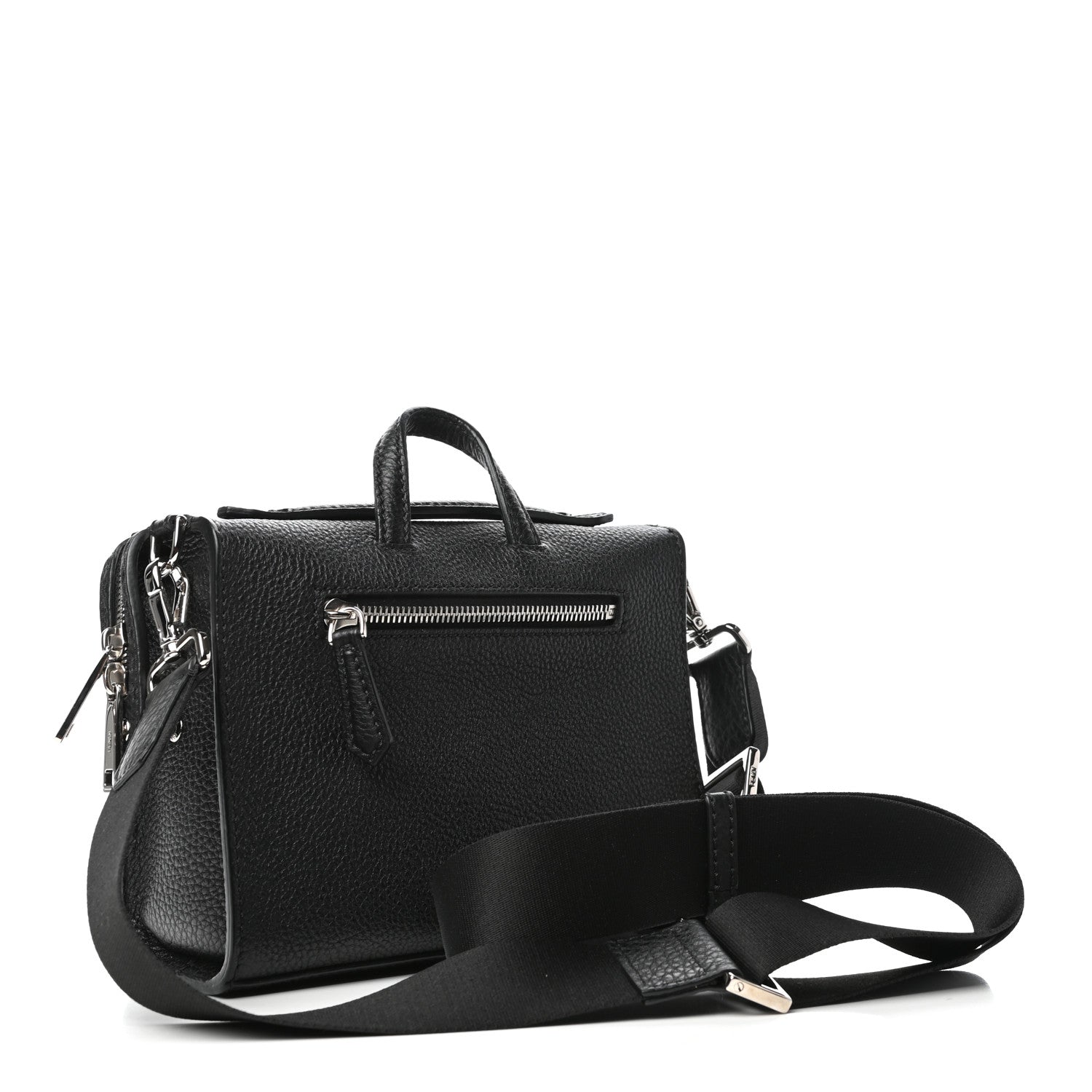 Fendi Cuoio Romano Selleria Fendi Stamp Patch Mini Lui Bag Black Grigio 3 of 8