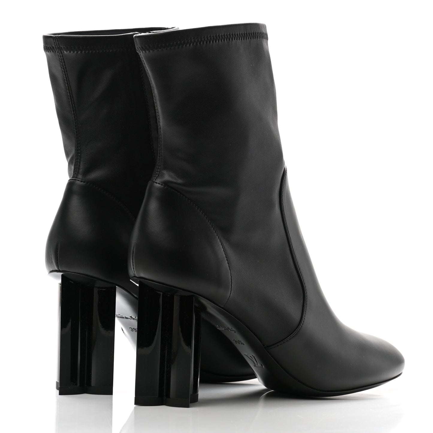 Calfskin Silhouette Ankle Boots 39.5 Black
