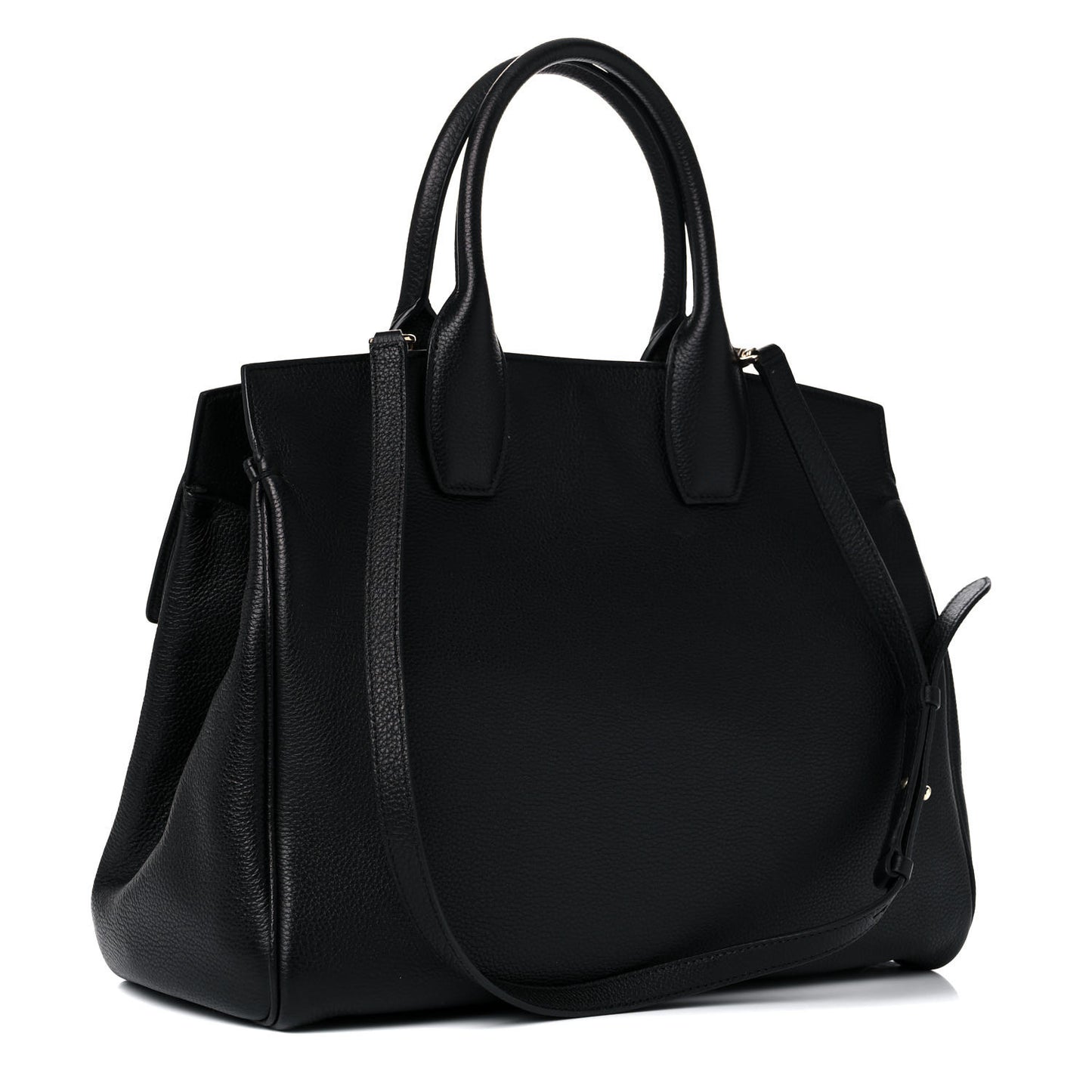 Hammered Calfskin Medium Studio Bag Black
