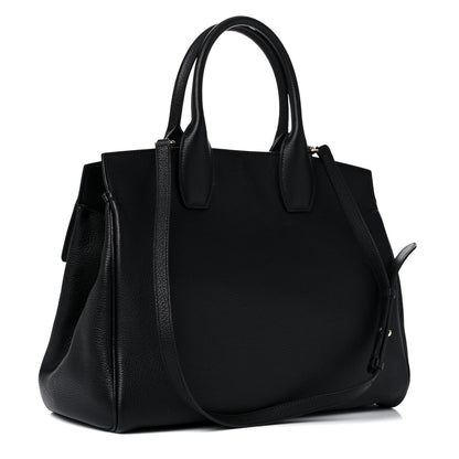 Salvatore Ferragamo Hammered Calfskin Medium Studio Bag Black 4 of 16