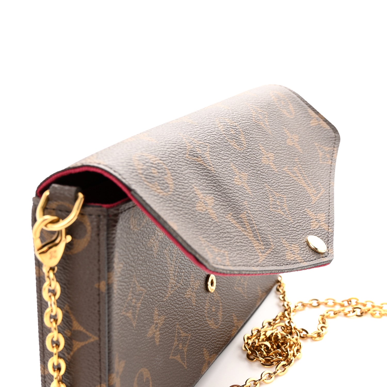 Louis Vuitton Monogram Pochette Felicie Chain Wallet Fuchsia 12 of 15