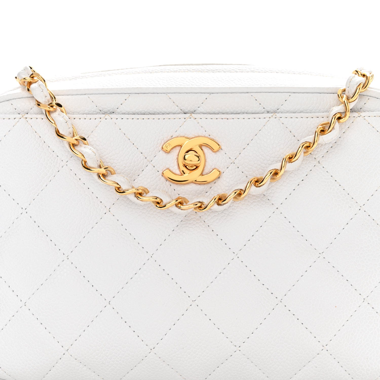 Chanel Caviar Quilted Camera Case White 9 of 15