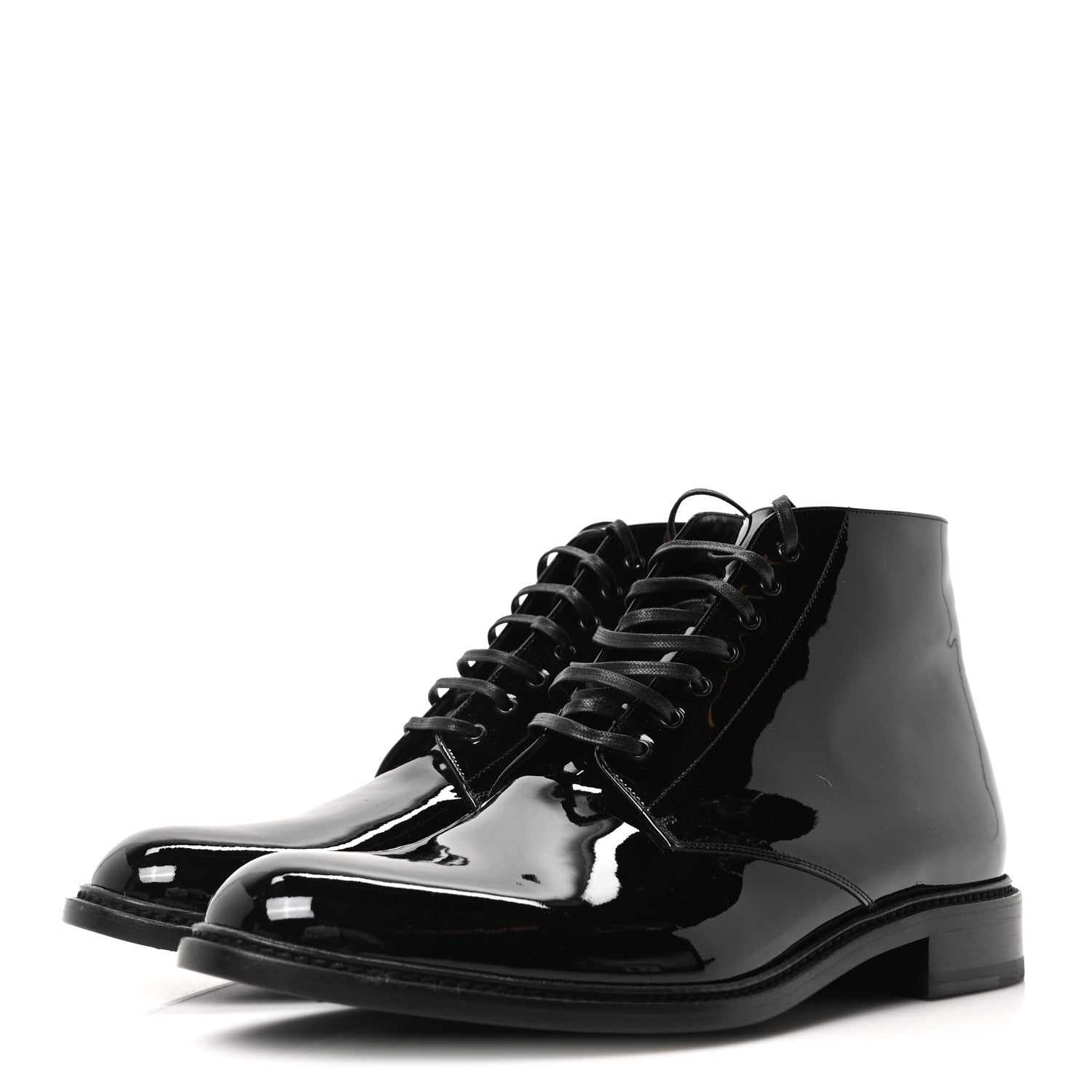 Saint Laurent Vernice Grupy Mens Army 20 Lace Up Boots 45 Black 4 of 9