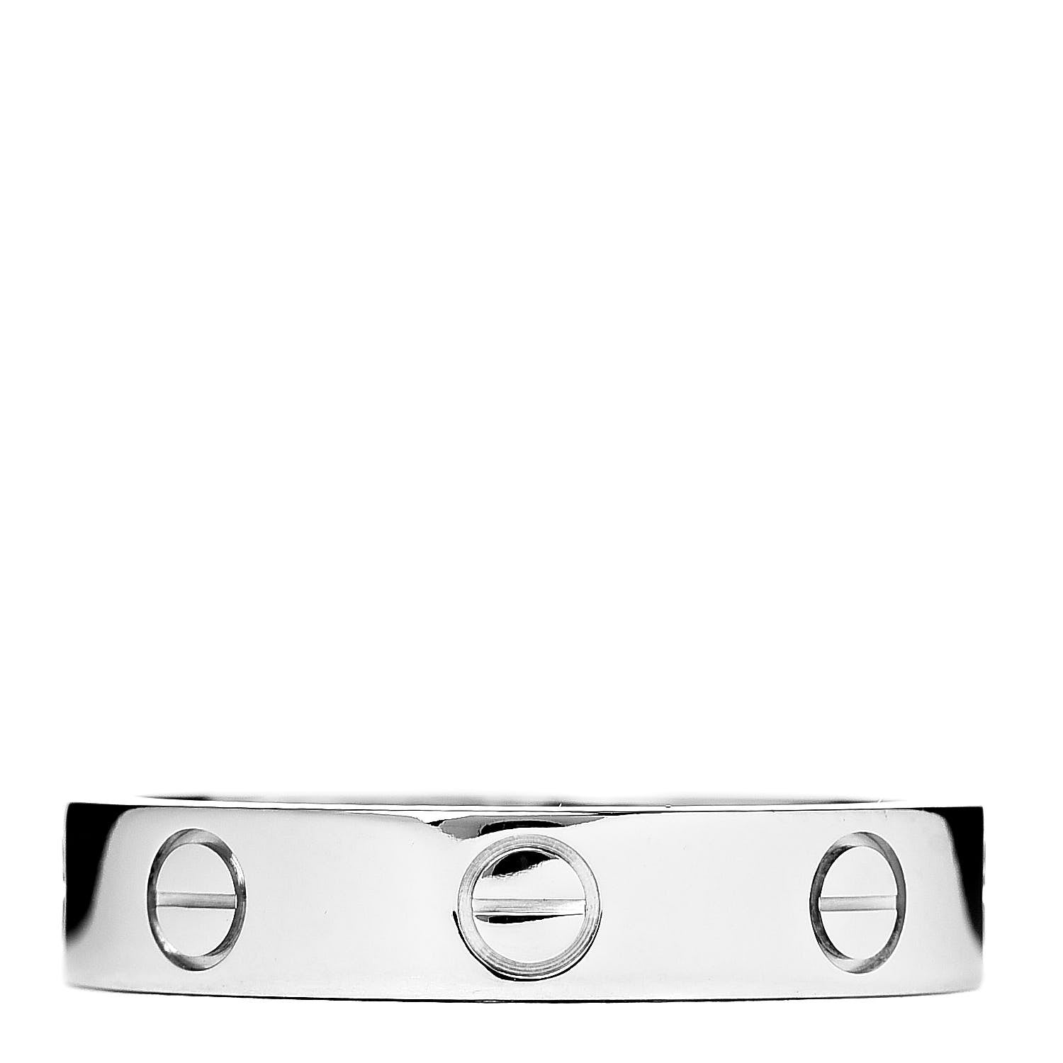 Cartier 18K White Gold Diamond 4mm LOVE Wedding Band Ring 52 6 3 of 4
