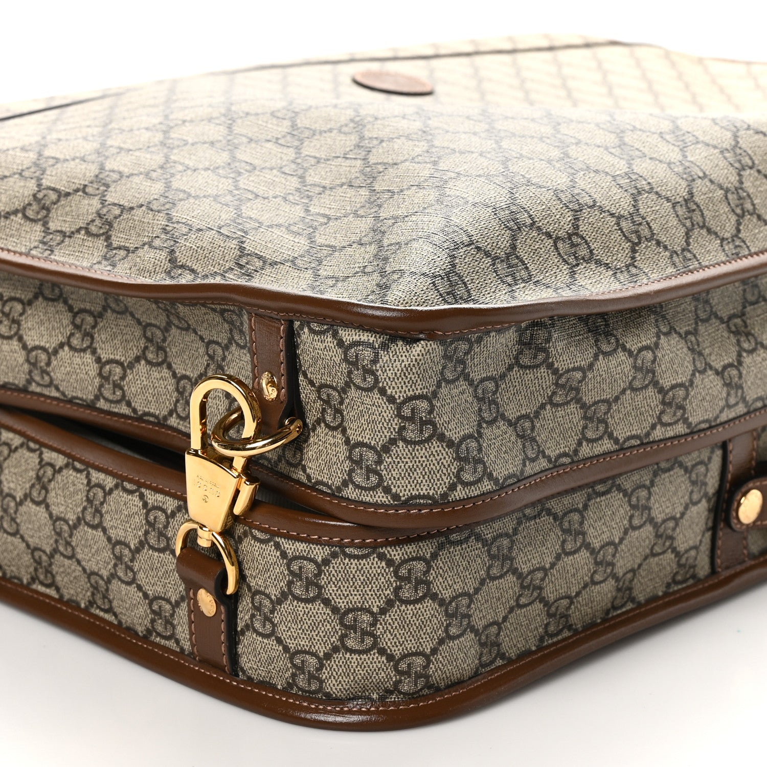 Gucci GG Supreme Monogram Azalea Calfskin Retro Interlocking G Garment Bag Beige Ebony Brown Sugar 8 of 9
