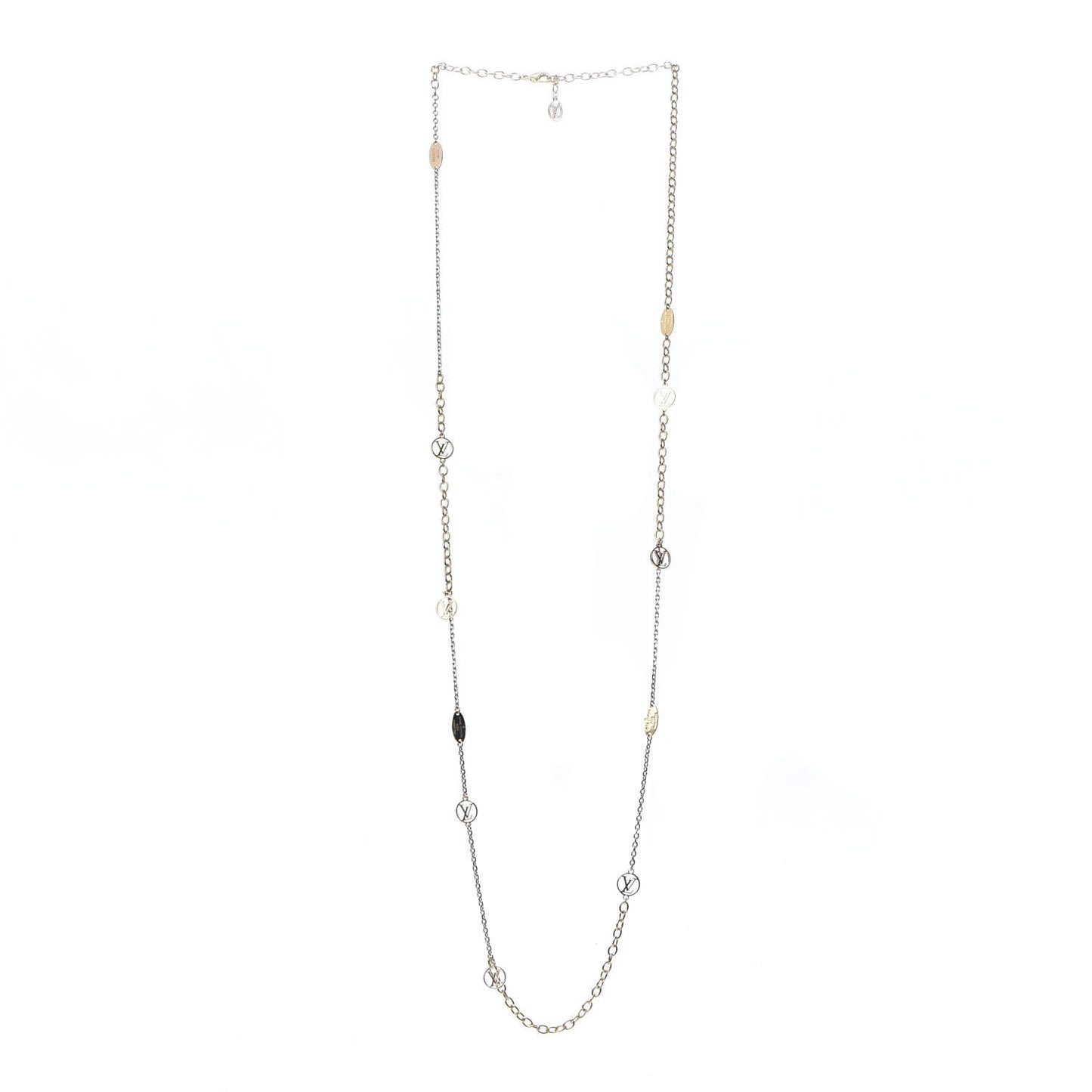Logomania Sautoir Necklace Silver Gold