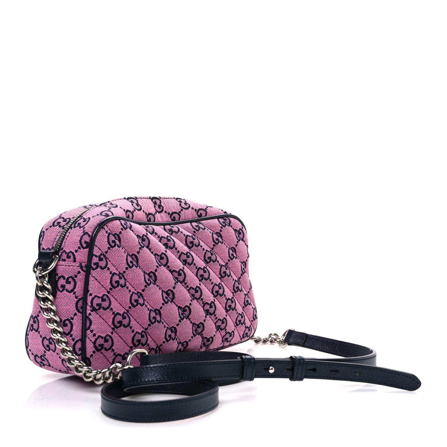 Monogram Multicolor Matelasse Diagonal Small GG Marmont Chain Shoulder Bag Pink Blue