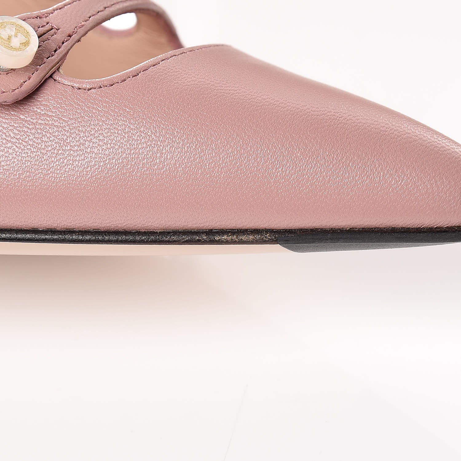 Gucci Malaga Kid Double Strap Pumps 37.5 Carmine Rose 10 of 11