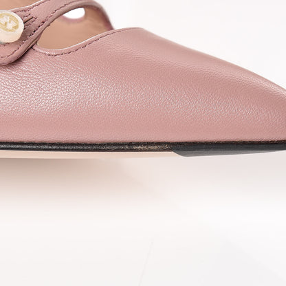 Gucci Malaga Kid Double Strap Pumps 37.5 Carmine Rose 10 of 11