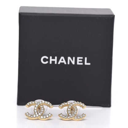 Chanel Crystal CC Earrings Gold 5 of 5