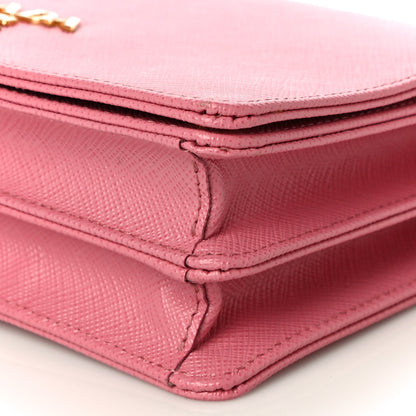 Prada Saffiano Lux Chain Wallet Petalo 9 of 9