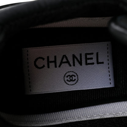 Chanel Calfskin Mesh Lycra Suede Womens Logo Sneakers 36 Black 7 of 9
