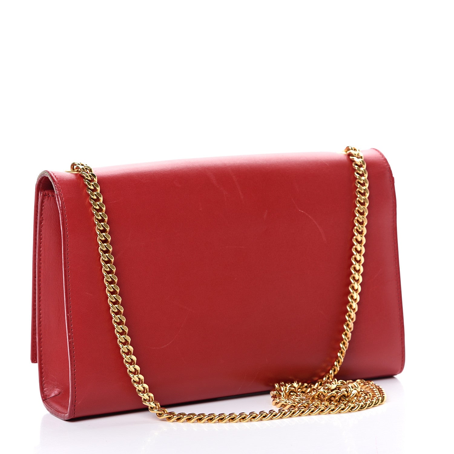 Saint Laurent Smooth Calfskin Medium Classic Monogram Kate Tassel Satchel Lipstick Red 2 of 19