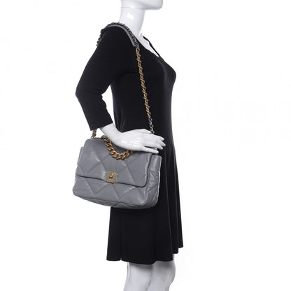 Chanel Lambskin Quilted Large Chanel 19 Flap Grey 2 of 11