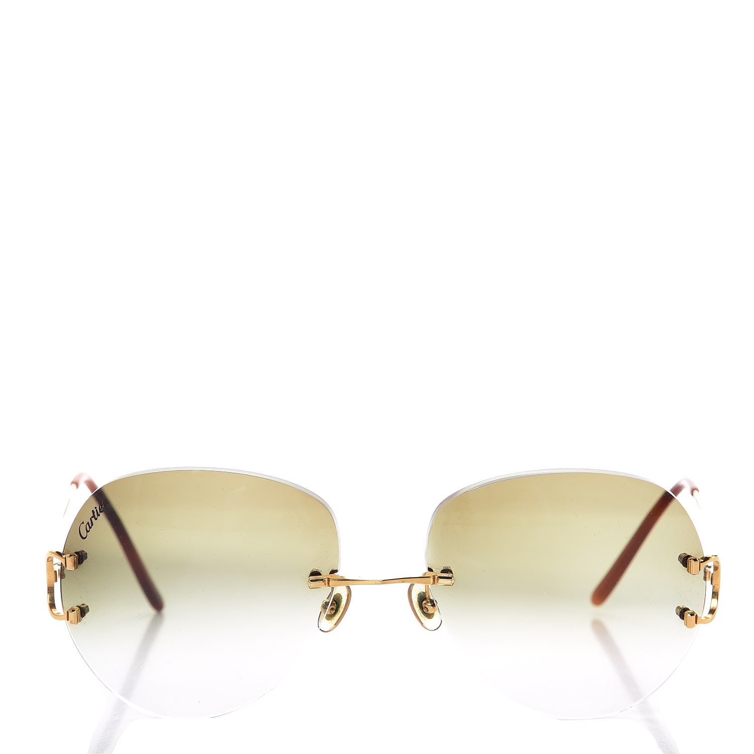 Cartier Metal C Decor 140 Round Sunglasses Gold Brown 2 of 7
