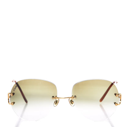 Cartier Metal C Decor 140 Round Sunglasses Gold Brown 2 of 7