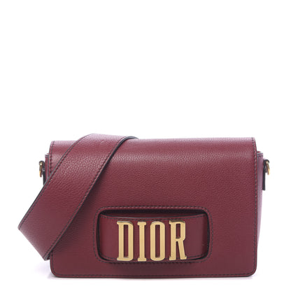 Christian Dior Grained Calfskin Dio(r)evolution Flap Bag Dark Red 1 of 15