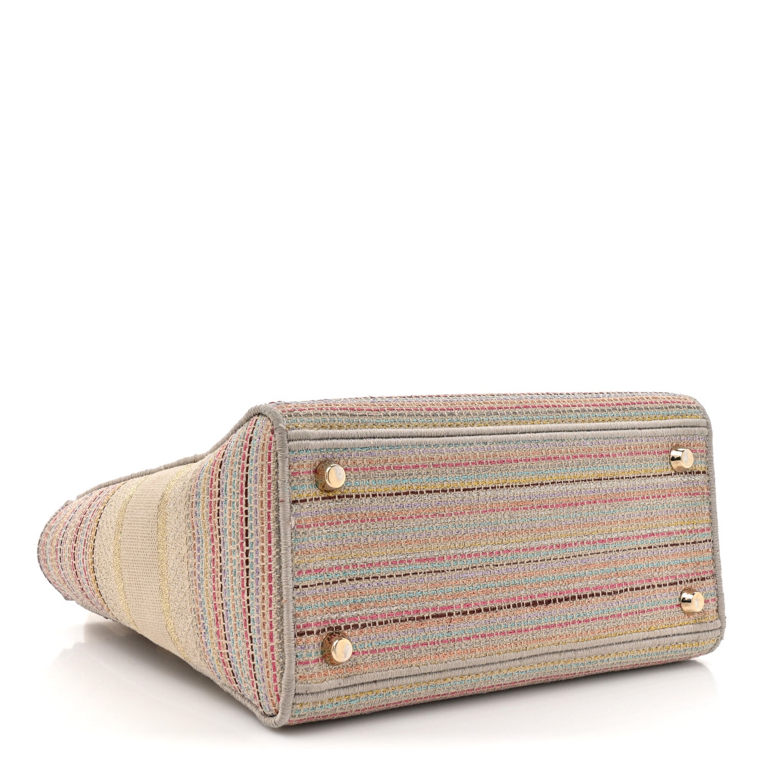 Christian Dior Canvas Embroidered Medium Lady D-Lite Beige Multicolor 7 of 23