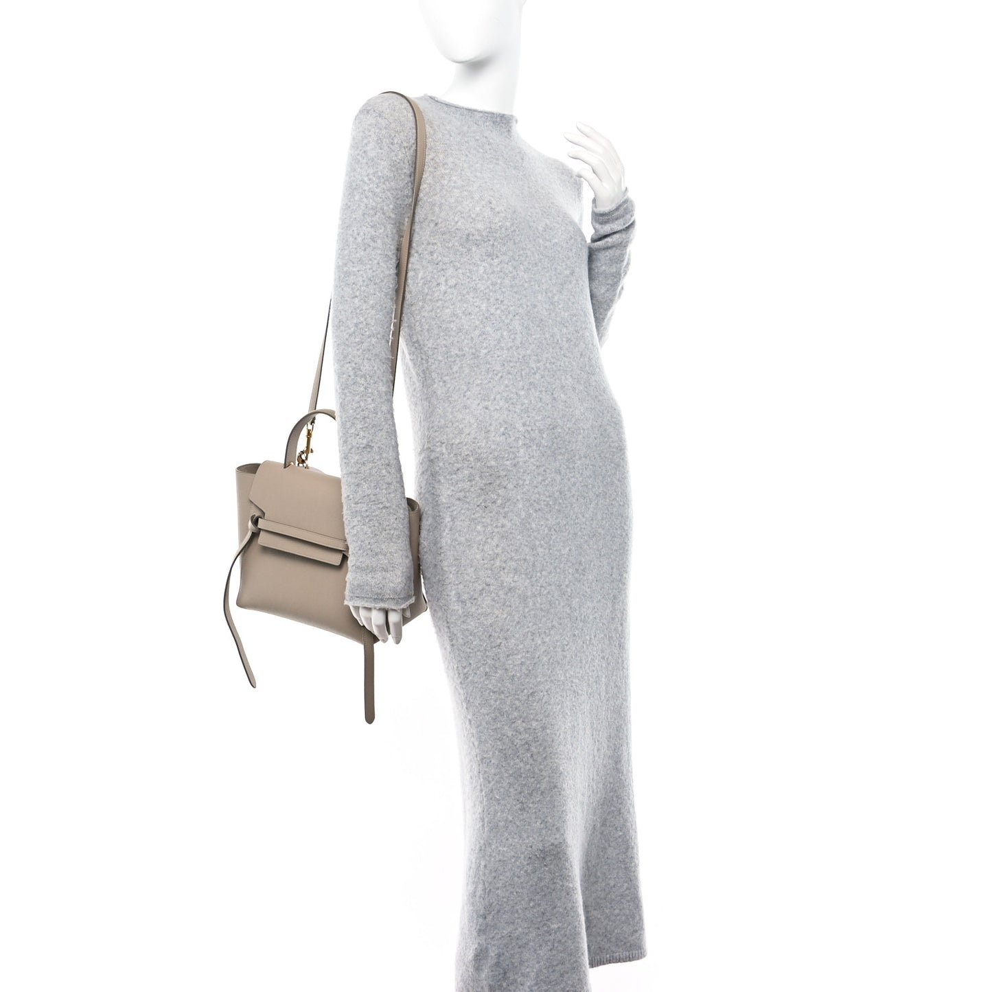 Grained Calfskin Micro Belt Bag Light Taupe