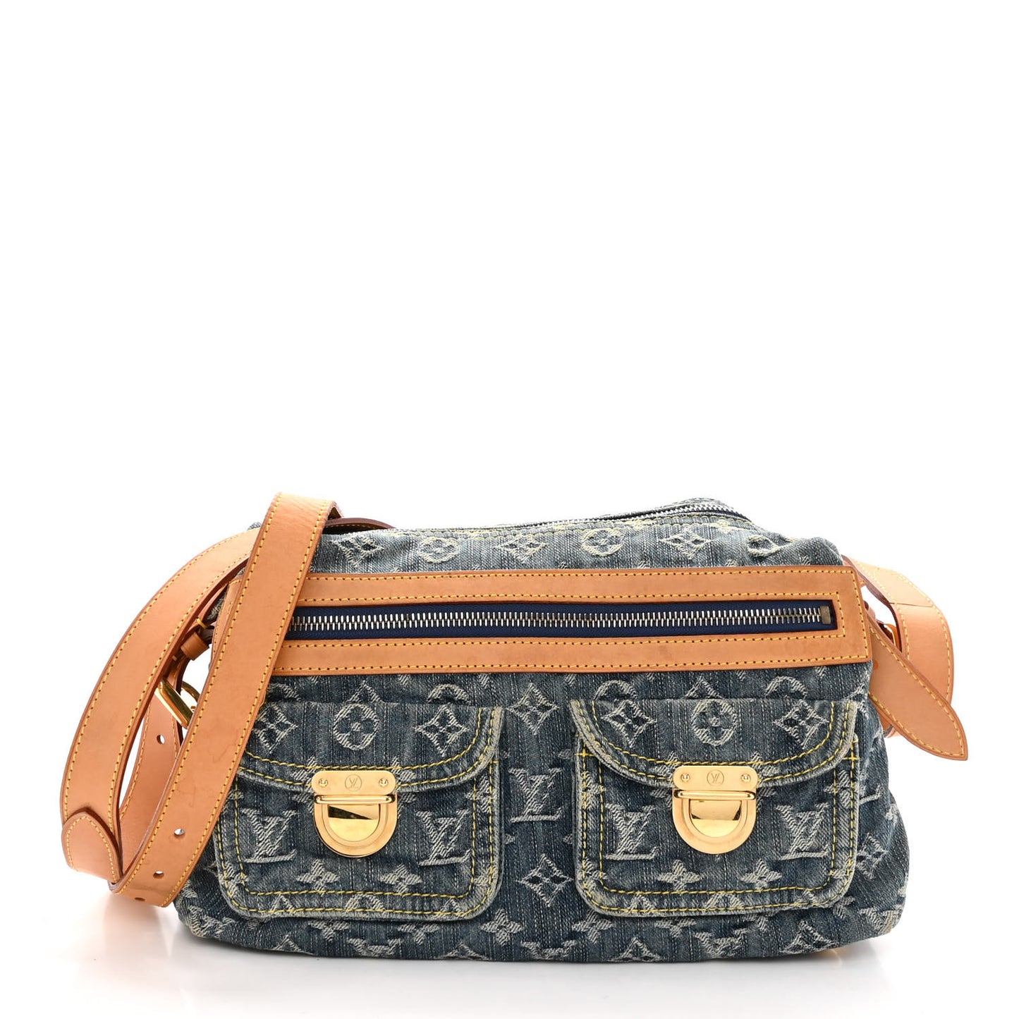 Monogram Denim Baggy PM Blue