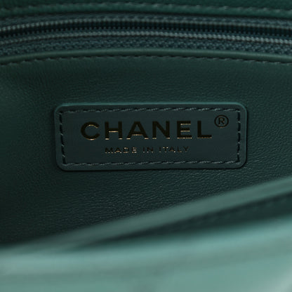 Chanel Caviar Quilted Lizard Embossed Mini Coco Handle Flap Green 6 of 9