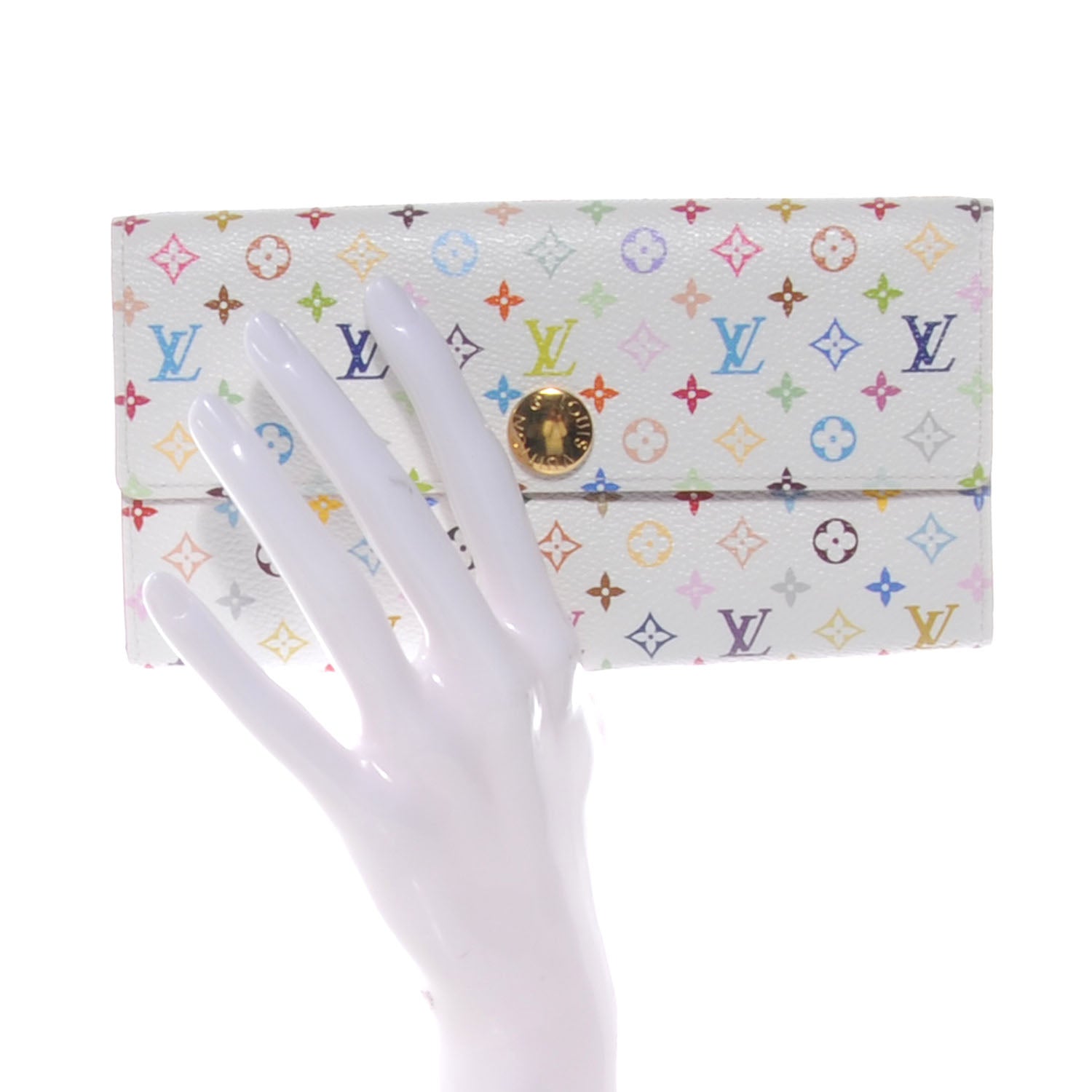 Louis Vuitton Monogram Multicolor Sarah Wallet White 2 of 8