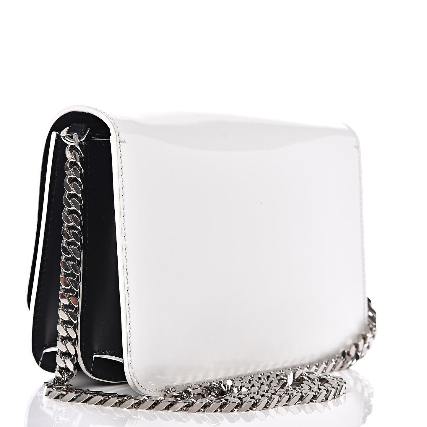 Calfskin Logo Printed Small TB Bag Black White