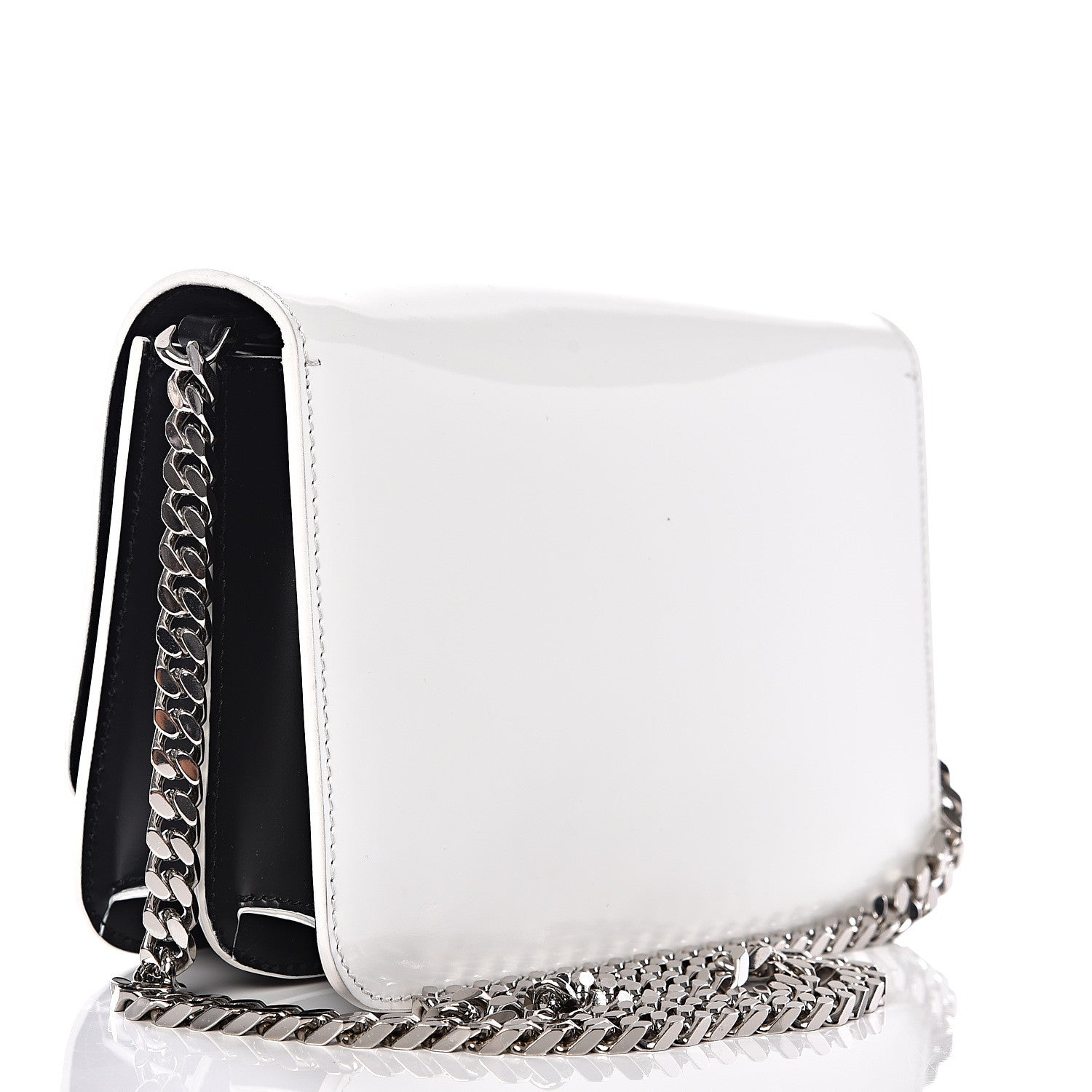 Burberry Calfskin Logo Printed Small TB Bag Black White 2 of 11
