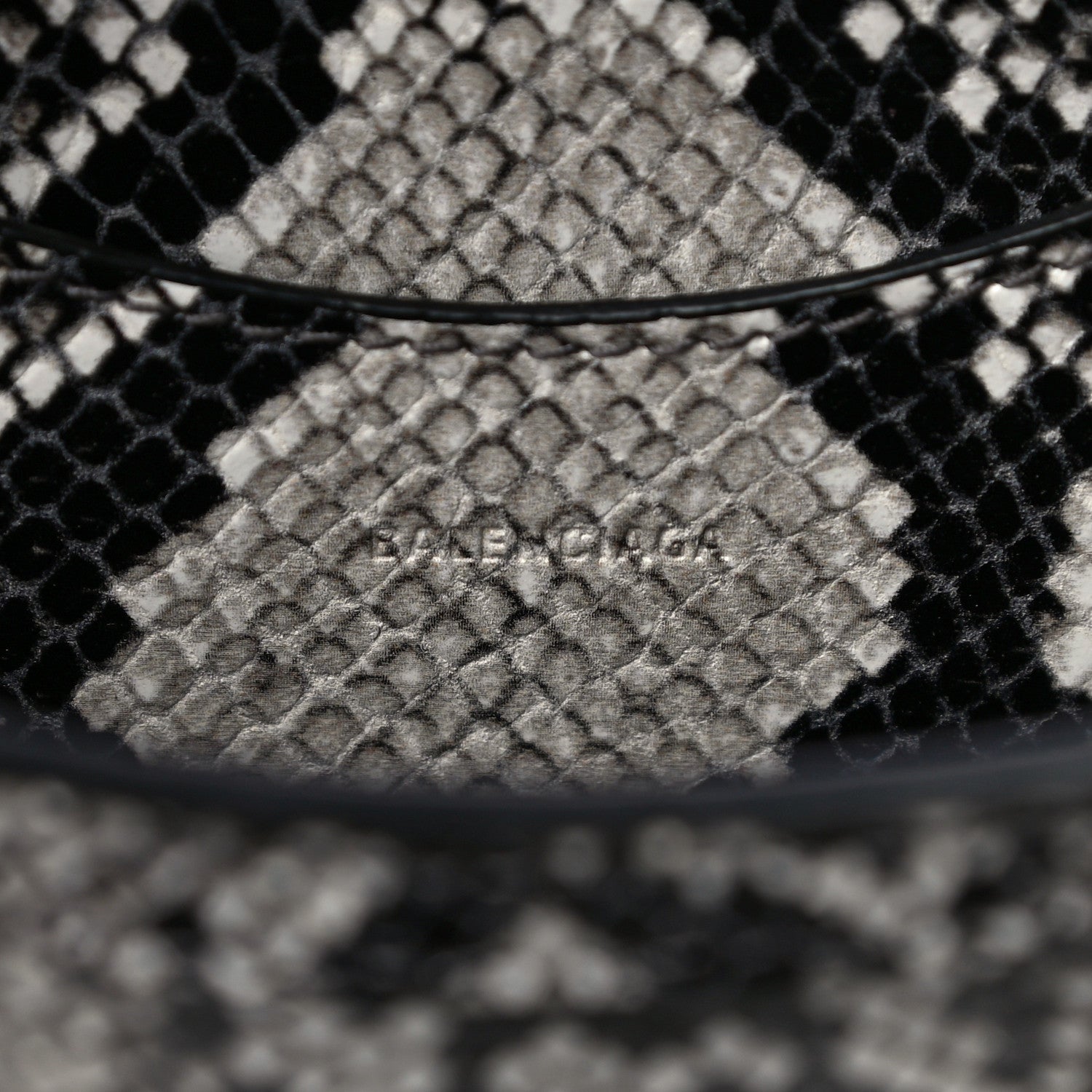 Balenciaga Grained Calfskin Snake Effect Neo Classic Silver Hardware Mini City Black White 5 of 8