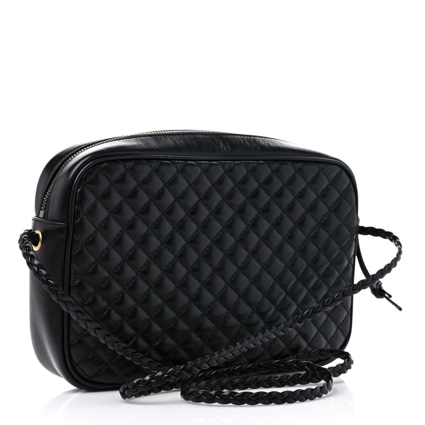 Calfskin Web Trapuntata Small GG Shoulder Bag Black