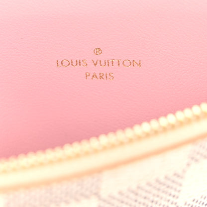 Louis Vuitton Damier Azur Pochette Felicie Chain Wallet Rose Ballerine 11 of 17