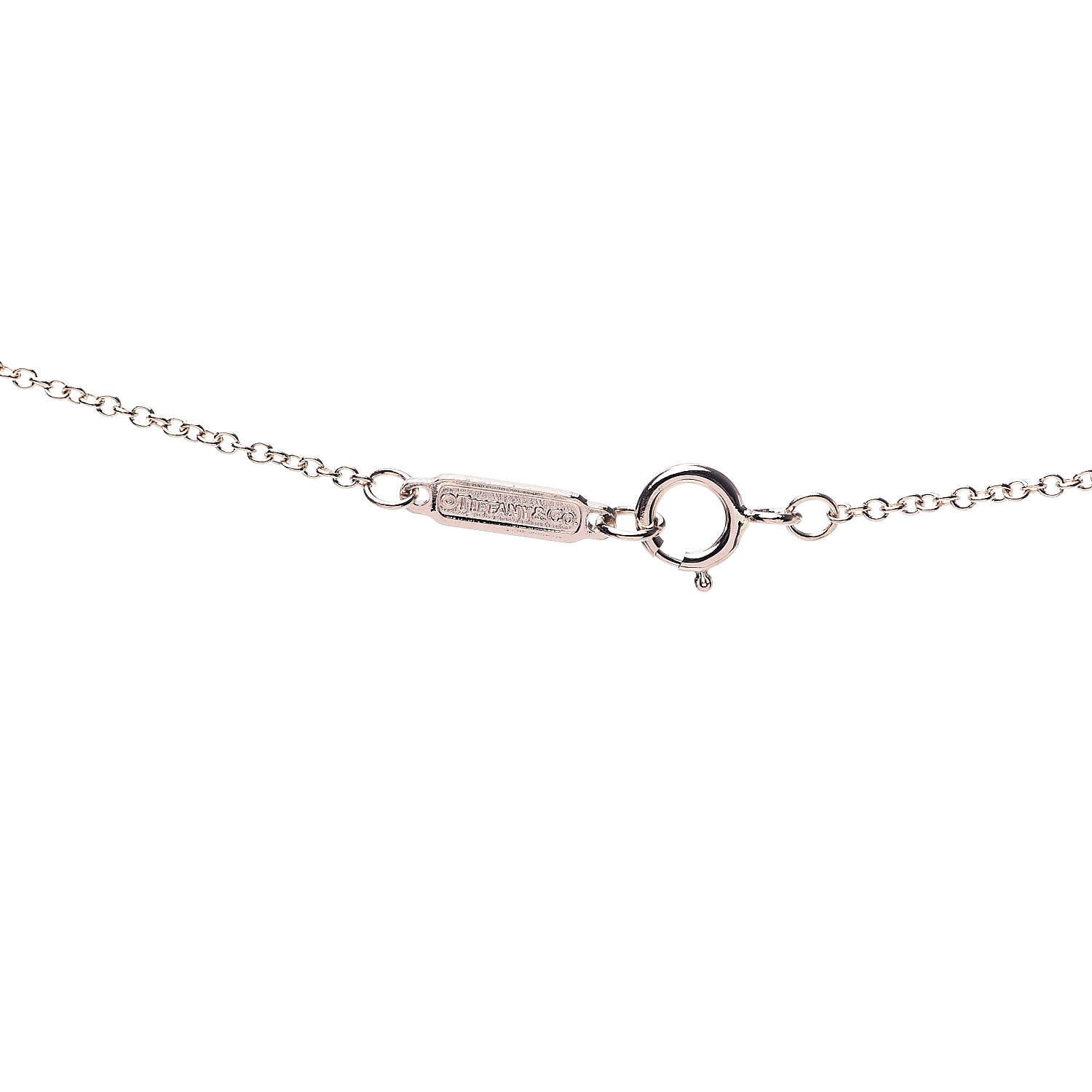 Tiffany 18K Rose Gold Diamond Small T Smile Pendant Necklace 6 of 8