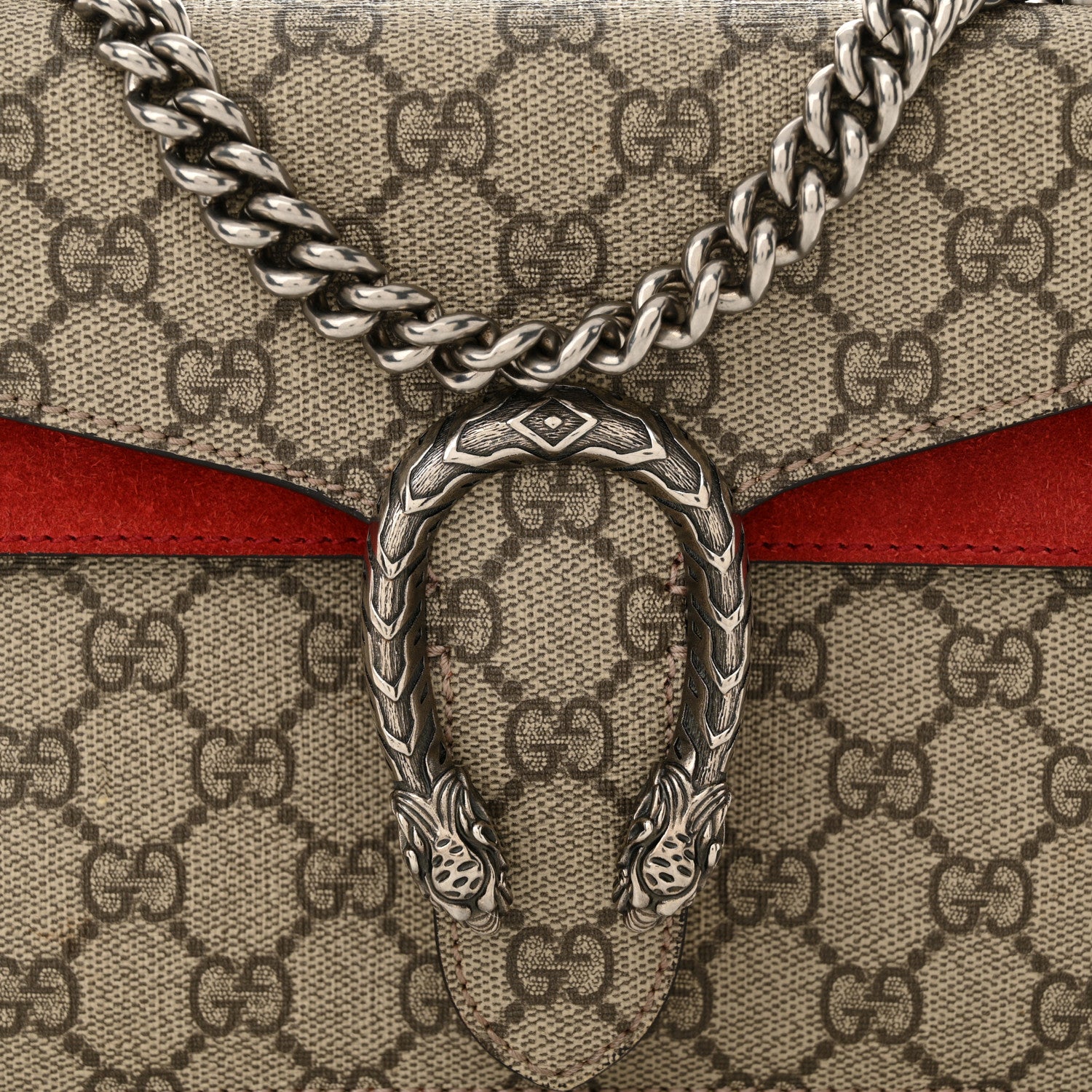 Gucci GG Supreme Monogram Mini Dionysus Shoulder Bag Hibiscus Red 8 of 14