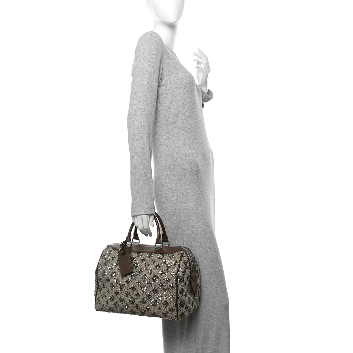 Sequin Monogram Sunshine Express Speedy Kaki