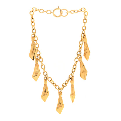 Chanel Metal CC Neck Tie Charm Necklace Gold 3 of 4