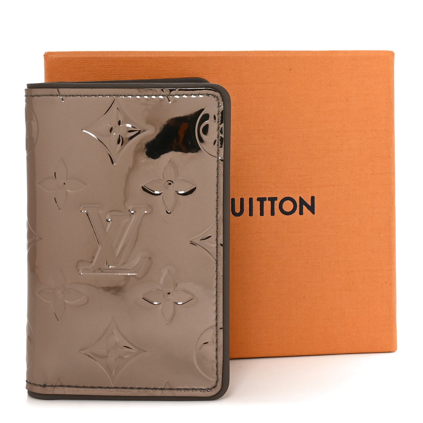 Mirror Monogram Pocket Organizer Gunmetal