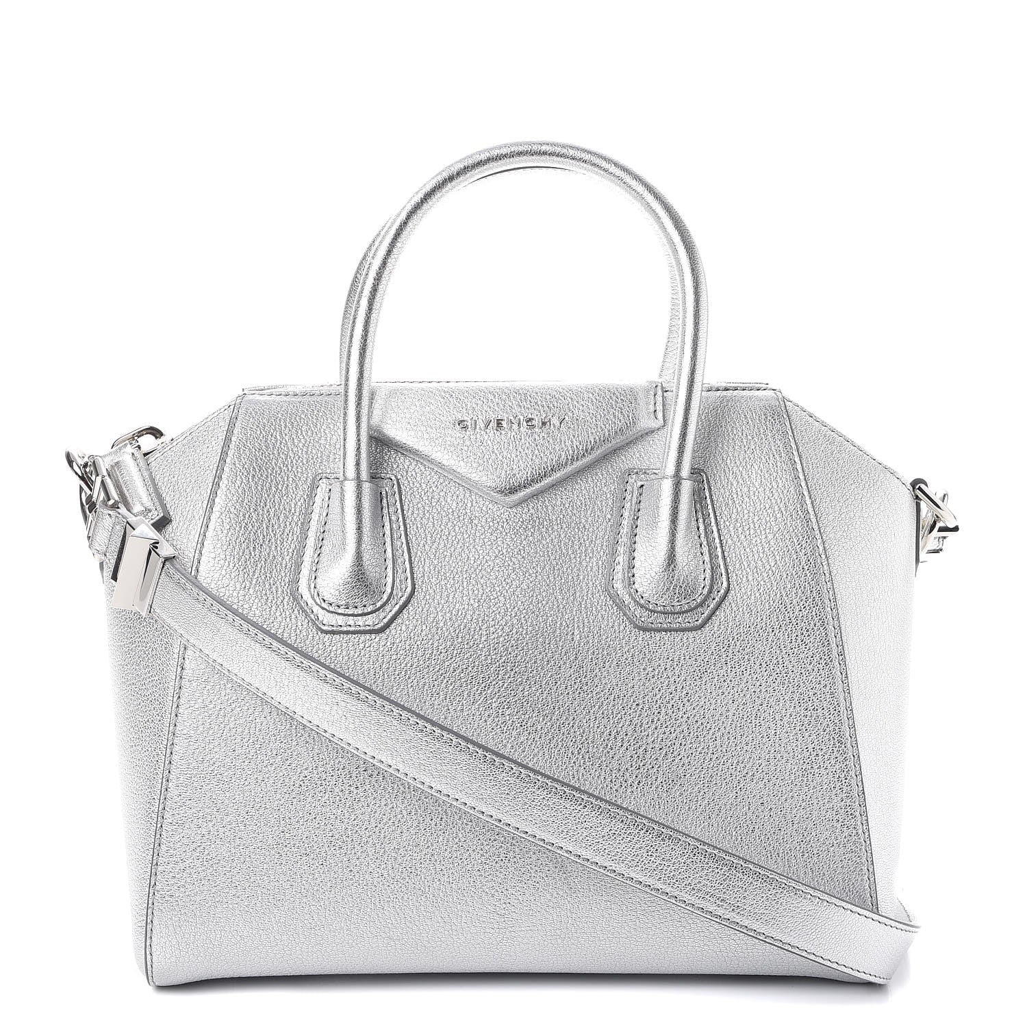 Givenchy Metallic Sugar Goatskin Small Antigona Silver 1 of 10