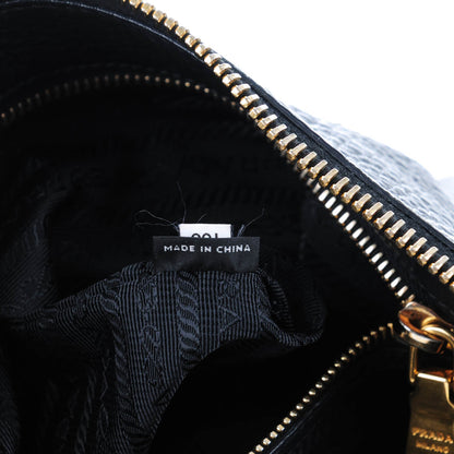 Prada Deerskin Shoulder Bag Black 7 of 8