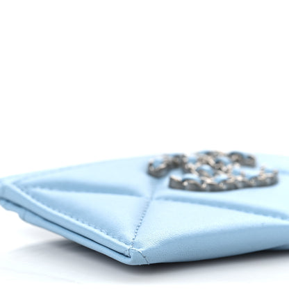 Chanel Lambskin Quilted Chanel 19 Card Holder Light Blue 8 of 10