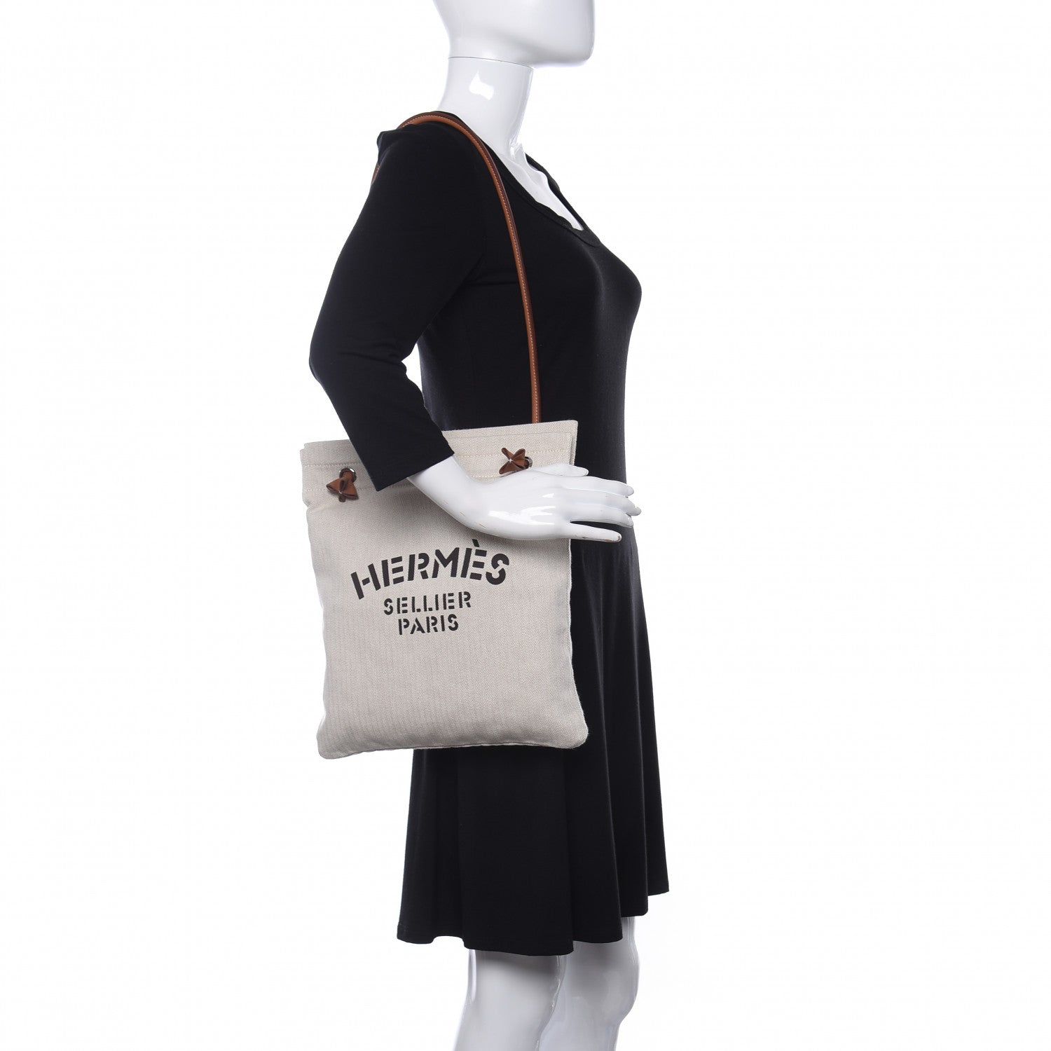 Hermes Canvas Swift Aline Grooming Bag Gold 2 of 11