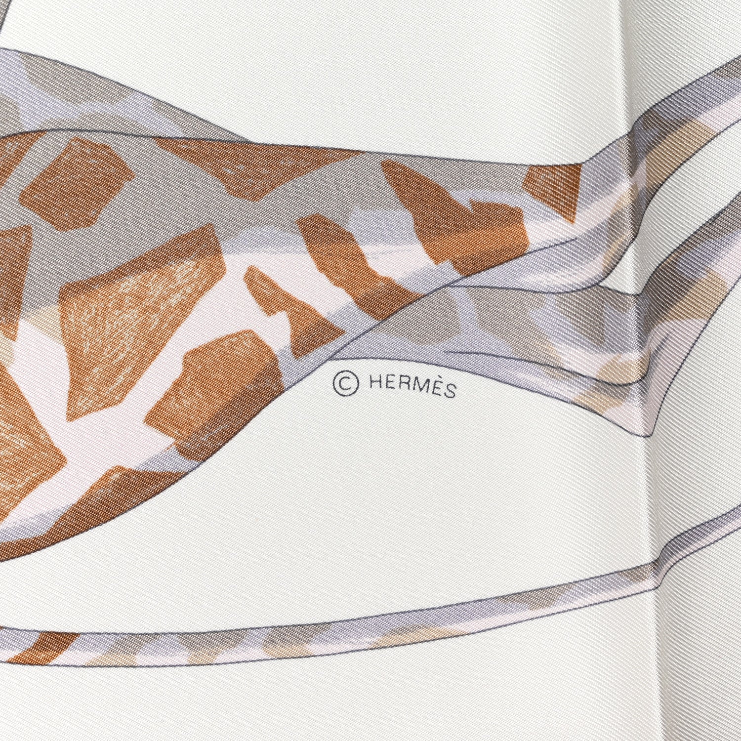Hermes Silk Hermes Story Scarf 90 White Beige Multicolor 3 of 4