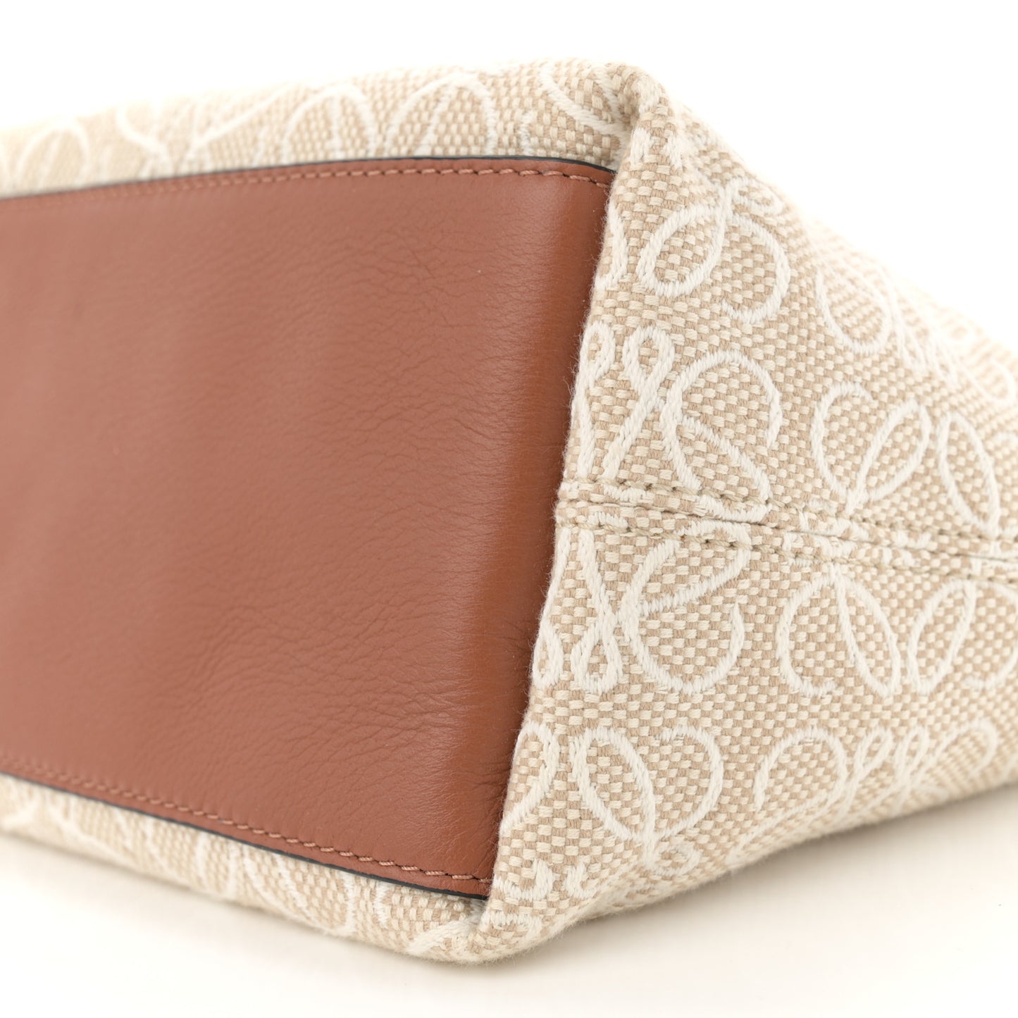 Jacquard Anagram Calfskin Small Cubi Bag Ecru Tan