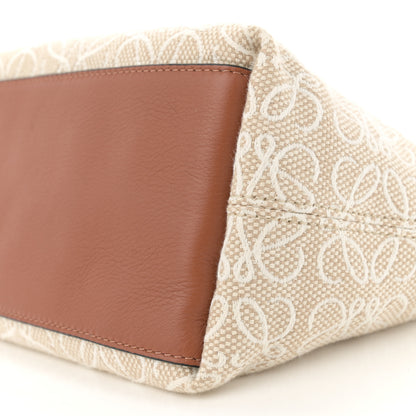 Loewe Jacquard Anagram Calfskin Small Cubi Bag Ecru Tan 10 of 12